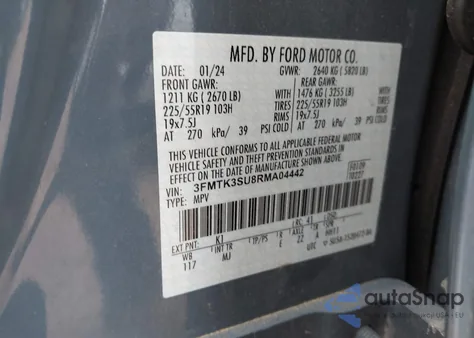 2024 Ford Mustang Mach-E Premium from USA, damaged, VIN 3FMTK3SU8RMA04442